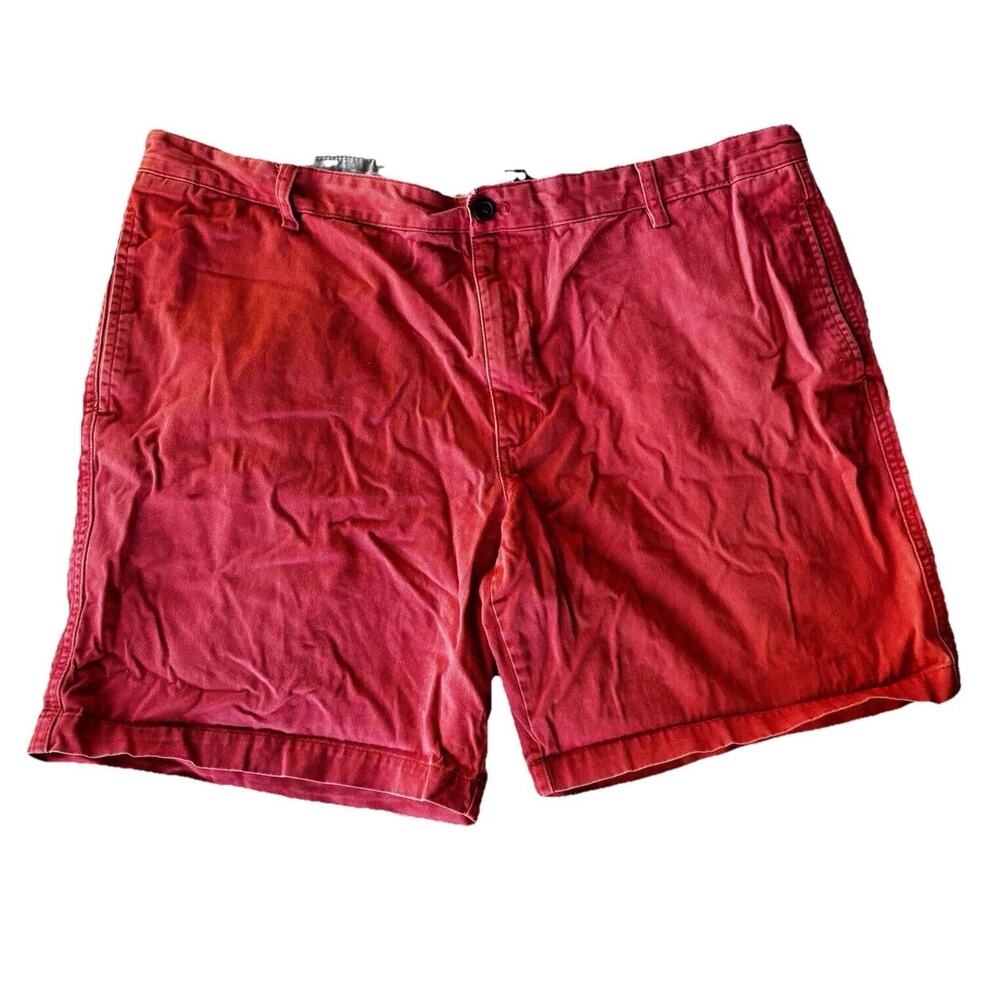 Chaps Shorts Sz 42 Chino Salmon Red Flat Front Casual Summer Colorful Preppy